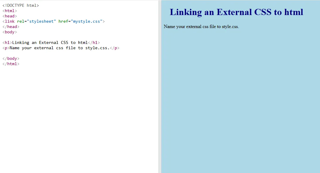 link CSS to html file 