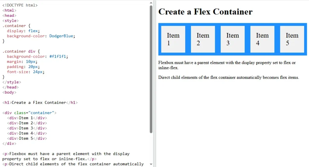 Flexbox container