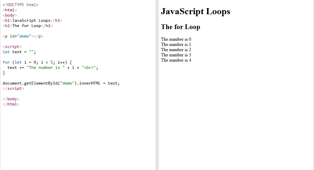 For loop
