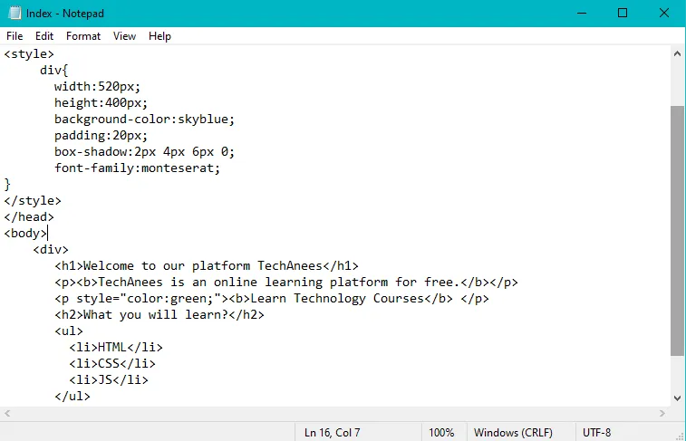 Css code