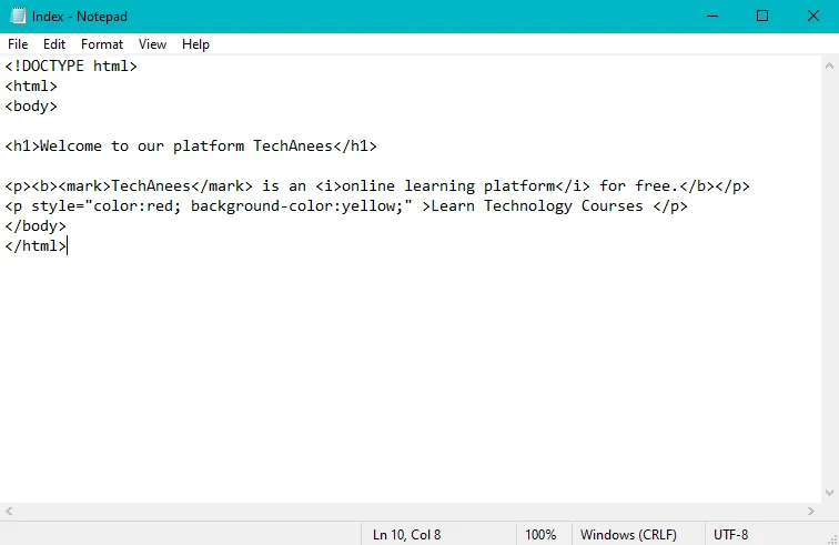 html formatting