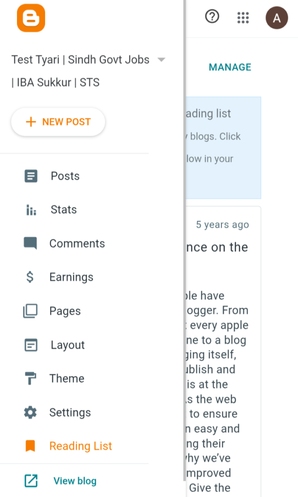 navbar blogger